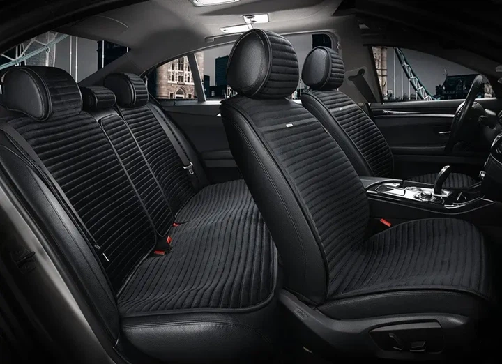 Накидки на сидіння авто з алькантари Elegant NAPOLI передні та задні чорні - изображение 11