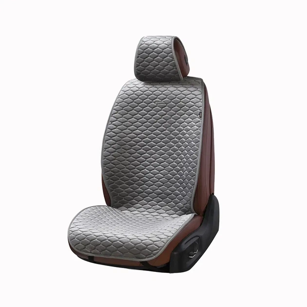Накидки на сидіння авто з алькантари Elegant PALERMO передні сірі - изображение 2