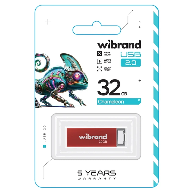 Флеш-накопичувач Wibrand USB 2.0 Chameleon 32Gb Red - зображення 2
