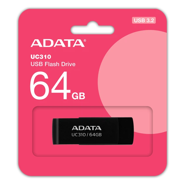 Флеш-накопичувач ADATA USB 3.2 UC310 64Gb Black - зображення 2