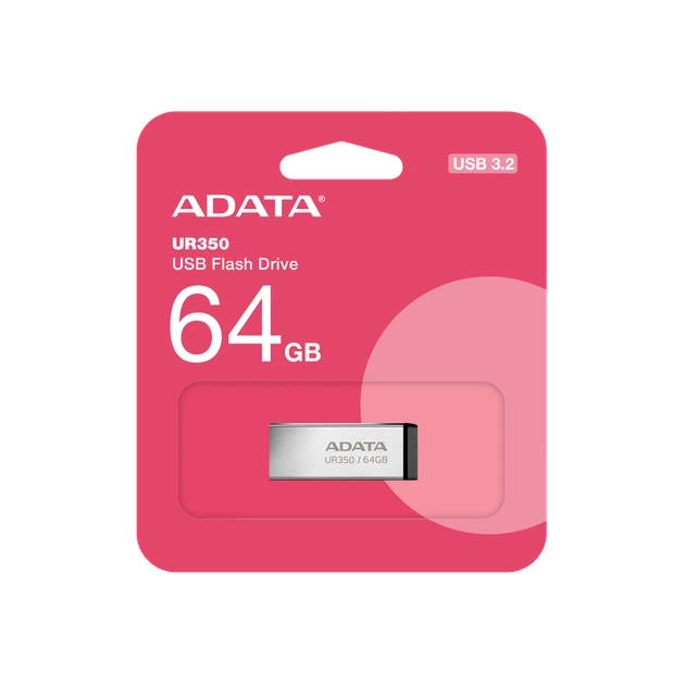 Флеш-накопичувач ADATA USB 3.2 UR 350 64Gb Silver/Black - зображення 2