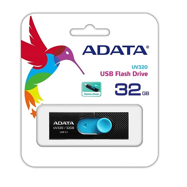 Флеш-накопичувач ADATA USB 3.2 AUV 320 32Gb Black/Blue - зображення 2