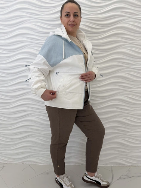 Стильна вітровка на весну-літо Білий 4223/46 - Фото 8 Стильна вітровка на весну-літо Білий 4223/46 - зображення 8
