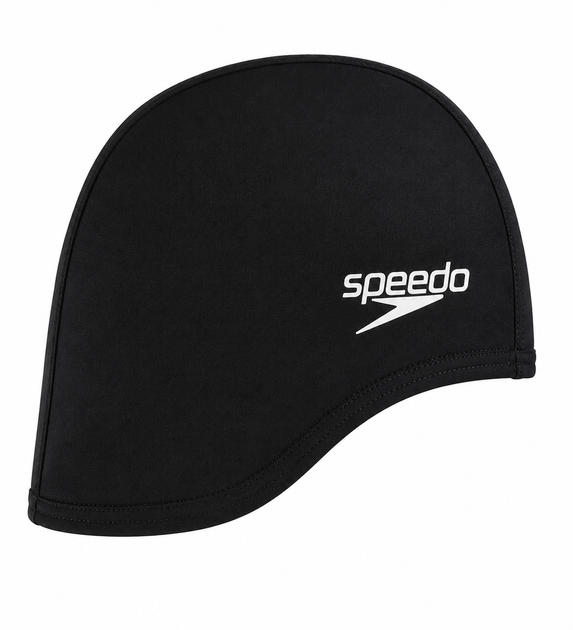 Шапочка для плавання Speedo Polyester Cap, дитяча, з поліестеру, чорна, універсальний розмір OSFM (8-710110001) - Фото 1 Шапочка для плавання Speedo Polyester Cap, дитяча, з поліестеру, чорна, універсальний розмір OSFM (8-710110001) - зображення 1