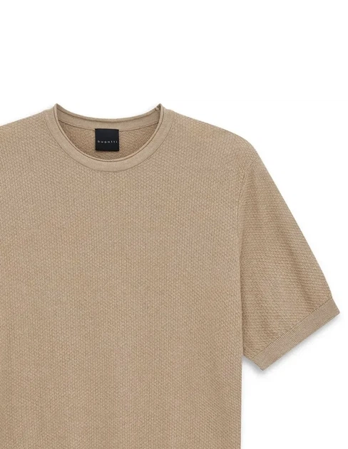 Чоловіча фактурна футболка Bugatti пісочного кольору - розмір 28/56 (2XL) (15526E/40/7200 ) - Фото 4 Чоловіча фактурна футболка Bugatti пісочного кольору - розмір 28/56 (2XL) (15526E/40/7200 ) - зображення 4