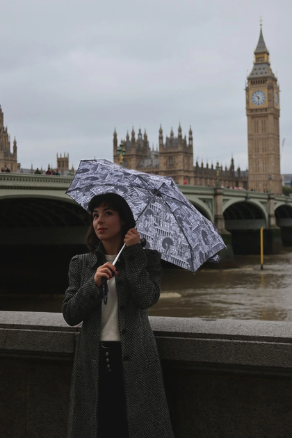 Женский мини (карманный) зонт Fulton Tiny-2 London Sketch (Лондонский эскиз) - изображение 4