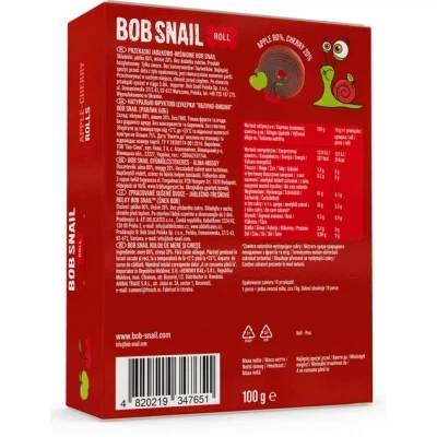 Цукерка Bob Snail Яблучно-вишнева 100 г (1740872) - Фото 2 Цукерка Bob Snail Яблучно-вишнева 100 г (1740872) - зображення 2