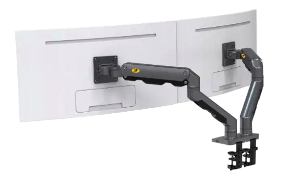 Кронштейн настольный для двух мониторов 27 34 VESA до 32 кг с USB разъемом серый North Bayou МС0149 - изображение 7