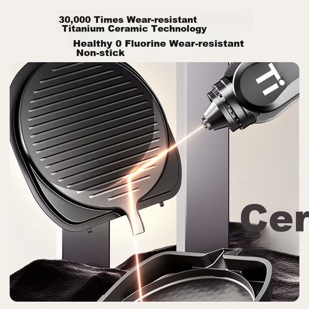Блинница Midea JKC3086 двусторонняя, титано-керамическая, без фтора - изображение 7