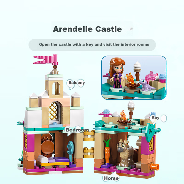 Конструктор LEGO Disney 43278 «Мини-замок и ледяной дворец Эльзы», игрушка для мальчиков и девочек, подарок на День защиты детей. - Фото 4 Конструктор LEGO Disney 43278 «Мини-замок и ледяной дворец Эльзы», игрушка для мальчиков и девочек, подарок на День защиты детей. - изображение 4