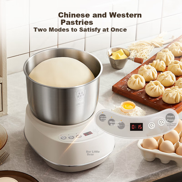 Тістомісильна машина Bear And Dough Mixer 3,5 л, стаціонарний міксер, автоматичний багатофункціональний інтелектуальний тістомісильник для домашнього використання, бродіння та розстойки хлібного борошна HMJ-D35P1 - Фото 6 Тістомісильна машина Bear And Dough Mixer 3,5 л, стаціонарний міксер, автоматичний багатофункціональний інтелектуальний тістомісильник для домашнього використання, бродіння та розстойки хлібного борошна HMJ-D35P1 - изображение 6