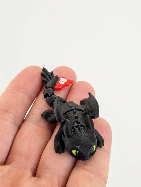 Брелок Дракон Беззубик Mini Flexi Toothless Pocket Dragon 8 См 3Д Печать - Фото 6 Брелок Дракон Беззубик Mini Flexi Toothless Pocket Dragon 8 См 3Д Печать - изображение 6