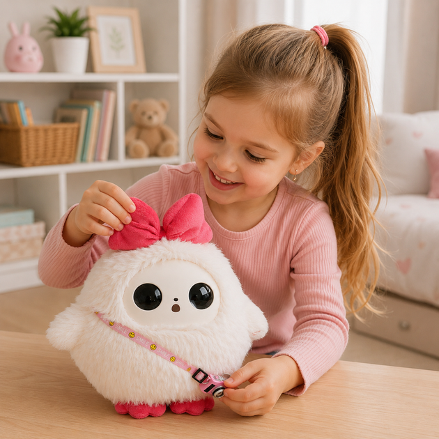 Интерактивная игрушка с искусственным интеллектом Holly H-42369 озвучивание на украинском языке, голосовое общение на 50+ языках, игры, сказки, новости, LED-глаза, WiFi - изображение 2