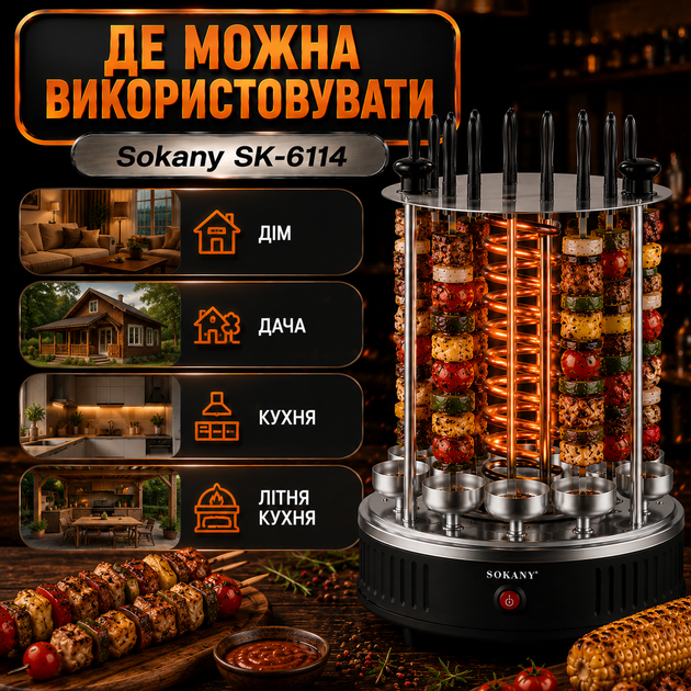 Електрошашличниця Sokany SK-6114 - зображення 7