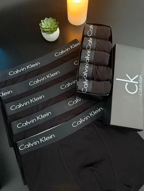 Чоловічі труси боксери Calvin Klein Бавовна набір 5 шт M-3XL Чорні - изображение 2