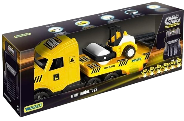 Автовоз Wader Magic Truck Technic Вантажівка з дорожнім катком 78 см (36451) (5900694364516) - Фото 1 Автовоз Wader Magic Truck Technic Вантажівка з дорожнім катком 78 см (36451) (5900694364516) - зображення 1