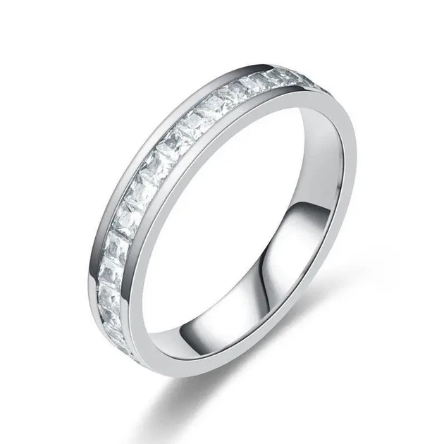Кольцо дорожка камней 18 р. (Silver) - Фото 1 Кольцо дорожка камней 18 р. (Silver) - изображение 1