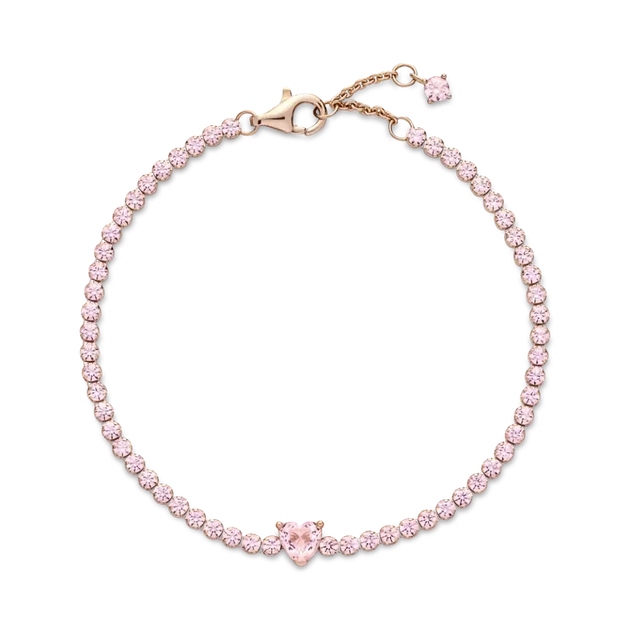 Браслет Pandora "Блестящее паве" (RoseGold-Pink) - изображение 2