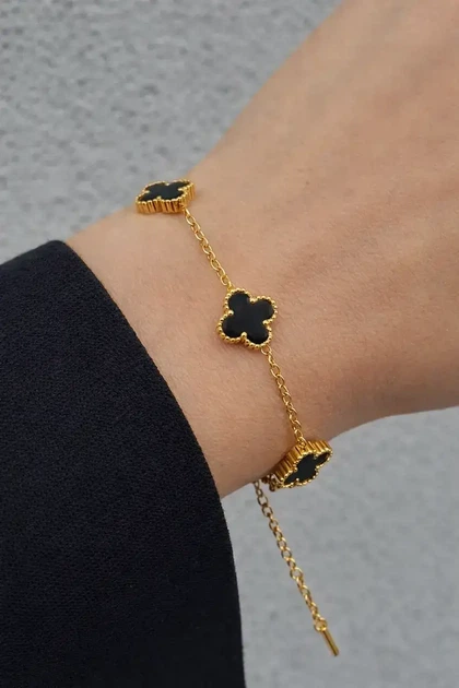 Браслет в стиле Van Cleef (Gold-Black) - изображение 2