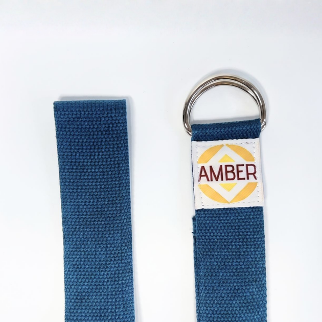Ремінь для йоги Amber з D-пряжкою петроль 183×3,8 см - Фото 3 Ремінь для йоги Amber з D-пряжкою петроль 183×3,8 см - зображення 3