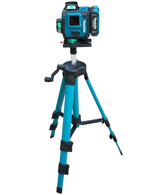 Лазерный самовыравнивающийся уровень Makita SK700GDZ 4D высокоточный аккумуляторный нивелир со штативом в кейсе 16 линий для строительных монтажных и отделочных работ - изображение 2