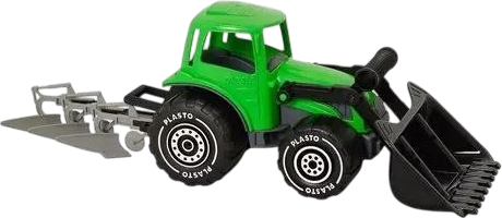 Traktor Plasto z ładowaczem i pługiem 52 cm Zielony 1698 (6410310116980) - Zdjęcie 1 Traktor Plasto z ładowaczem i pługiem 52 cm Zielony 1698 (6410310116980) - obraz 1