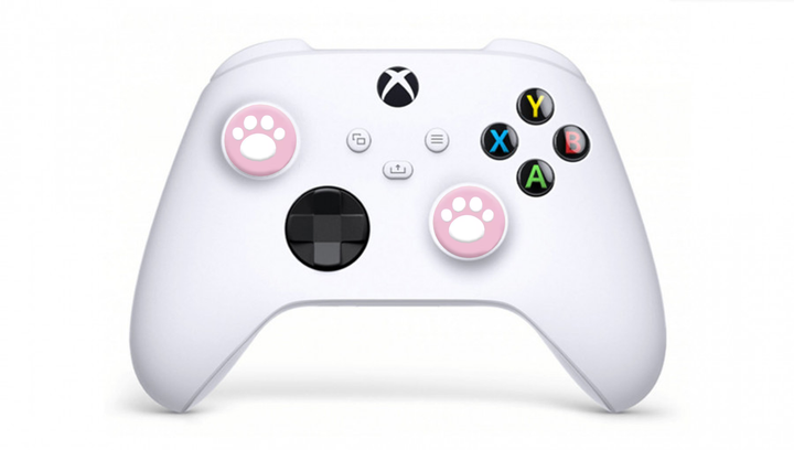Накладки на Стіки 2шт RMC Cat Paw PlayStation 5 4 3 2 1 Xbox Series One 360 Switch 2 Pink White - зображення 3