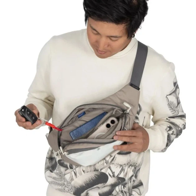 Поясна сумка Osprey Daylite Waist mystery white multi біла/хакі/сіра - Фото 3 Поясна сумка Osprey Daylite Waist mystery white multi біла/хакі/сіра - изображение 3