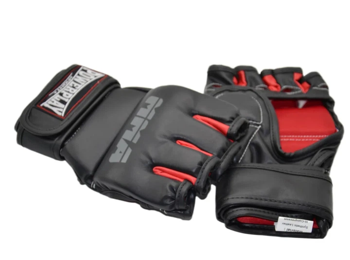 Перчатки для MMA Active Point искусственная кожа L/XL черные красные - изображение 9