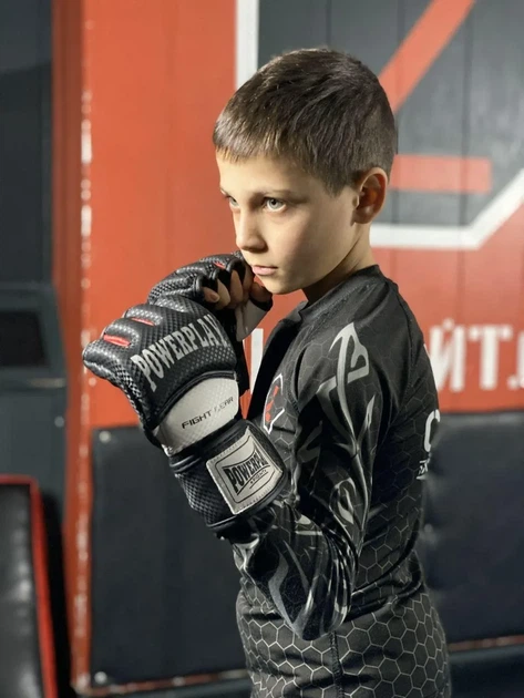 Рукавиці Active Point для MMA штучна шкіра L чорні-білі - зображення 7