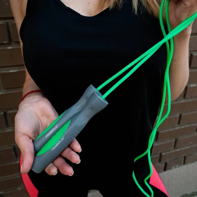 Скакалка Active Point ПВХ 2,7 м Зеленая - изображение 4