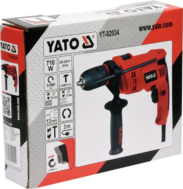 Дриль ударний YATO 710 Вт патрон 13 мм YT-82034 - зображення 3