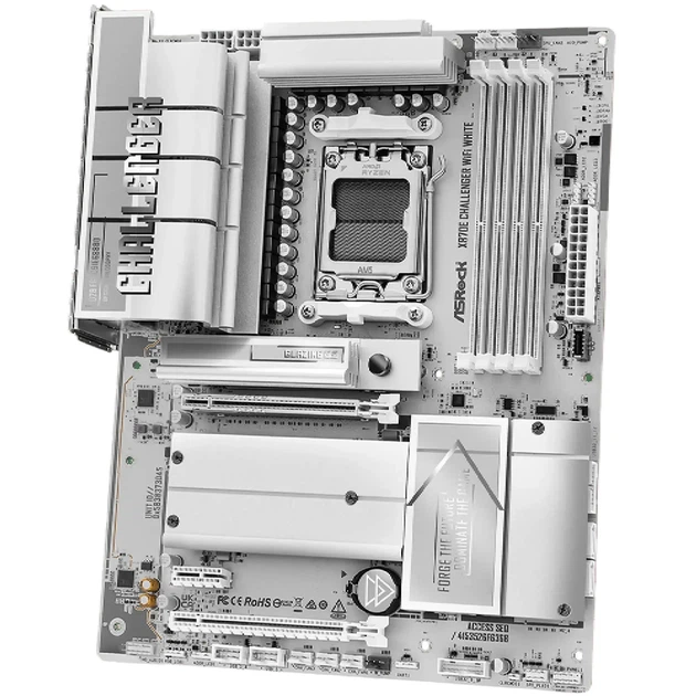 Материнская плата ASRock X870E Challenger WIFI White (sAM5, AMD X870E, DDR5, ATX) - Фото 2 Материнская плата ASRock X870E Challenger WIFI White (sAM5, AMD X870E, DDR5, ATX) - изображение 2