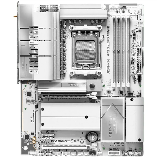 Материнская плата ASRock X870E Challenger WIFI White (sAM5, AMD X870E, DDR5, ATX) - Фото 3 Материнская плата ASRock X870E Challenger WIFI White (sAM5, AMD X870E, DDR5, ATX) - изображение 3
