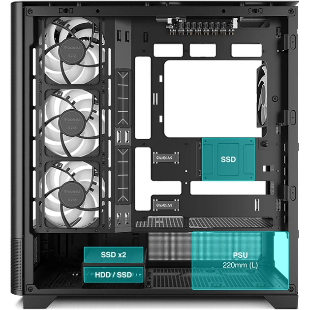 Корпус Gamdias Atlas P2 CG Black (4711514501025) - зображення 9