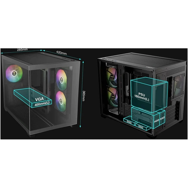 Корпус Gamdias Aura GC10M V2 ARGB Black (4711514503159) - Фото 12 Корпус Gamdias Aura GC10M V2 ARGB Black (4711514503159) - изображение 12