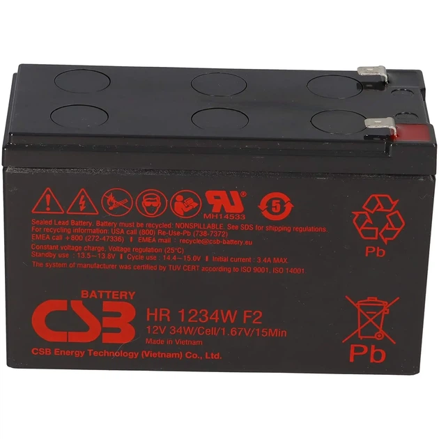 Аккумуляторная батарея к ИБП (UPS) CSB HR1234WF2 12V 9Ah - изображение 2