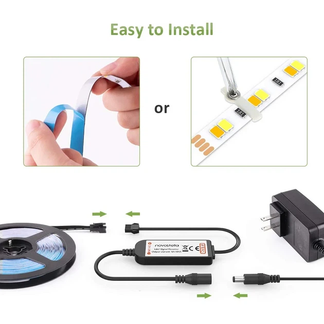 Светодиодная лента Novostella Tunable White 12м (NVS01CW12UK) с пультом ДУ, LED лента белая 24V регулируемая - Б/У - изображение 2