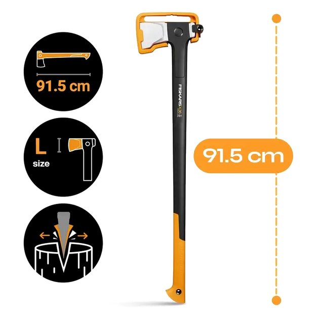 Топор колун удлиненный с чехлом для колки бревен сталь черный Fiskars CS-0020 - изображение 7