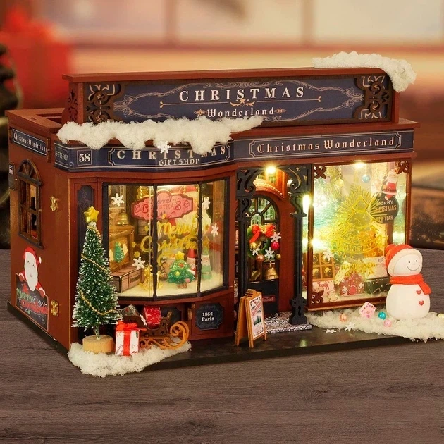 DIY конструктор румбокс Christmas Wonderland — мініатюрний різдвяний магазин із підсвіткою - Фото 2 DIY конструктор румбокс Christmas Wonderland — мініатюрний різдвяний магазин із підсвіткою - зображення 2