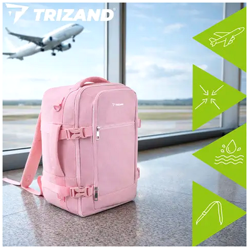 Туристичний рюкзак 20 л 40х25х20 см 2 в 1 для ручної поклажі рожевий Trizand HE1103 - Фото 6 Туристичний рюкзак 20 л 40х25х20 см 2 в 1 для ручної поклажі рожевий Trizand HE1103 - зображення 6