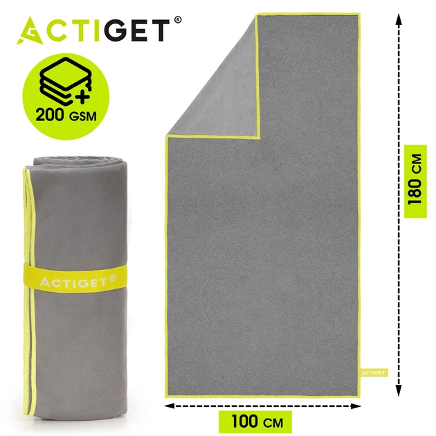 Полотенце спортивное Actiget 180 x 100 см из микрофибры ACT0192 Grey - изображение 18