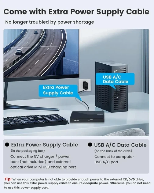 Внешний оптический привод ORIGBELIE BT668 External CD/DVD RW Drive & HDD Device, USB 3.0 Type-C для ноутбука и ПК, - Б/У - изображение 7