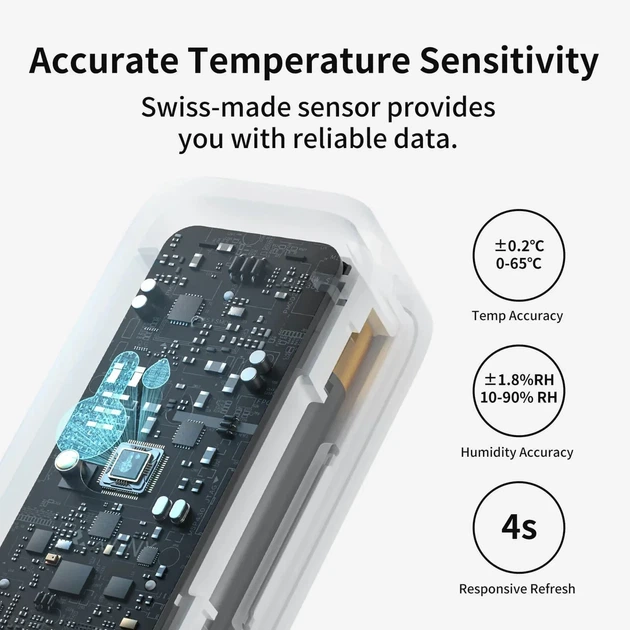 Комплект датчиків температури та вологості SwitchBot Indoor/Outdoor Thermo-Hygrometer з Wi-Fi хабом (3 датчики + Hub) - Б/В - Фото 3 Комплект датчиків температури та вологості SwitchBot Indoor/Outdoor Thermo-Hygrometer з Wi-Fi хабом (3 датчики + Hub) - Б/В - зображення 3