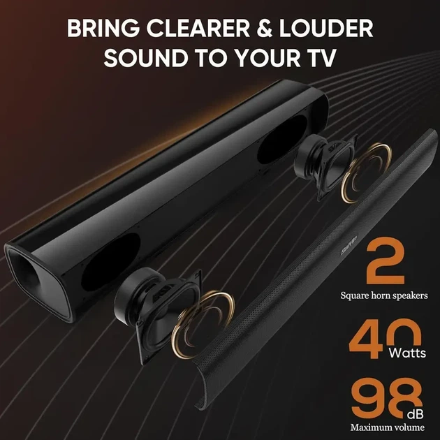 Саундбар Saiyin DS6301 Bluetooth Sound Bar for Smart TV, Компактна звукова панель акустична система для телевізора та - Б/В - зображення 3
