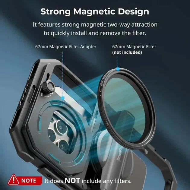 Магнітний адаптер фільтра SmallRig 4843 Attachable Filter Adapter for Universal Mobile Video Cage (67mm) - Б/В - зображення 3