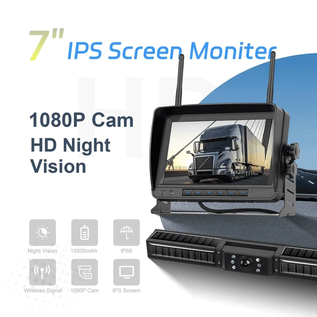 Беспроводная система видеонаблюдения Podofo SH4AMPOD: 7" IPS FHD монитор с DVR и солнечная камера (10000mAh, IP68) для - Б/У - изображение 2