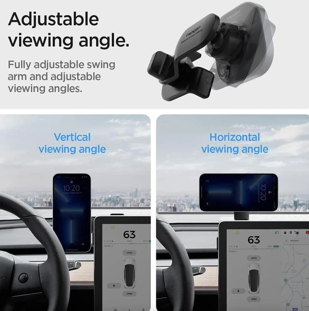 Автомобильный держатель с беспроводной зарядкой Spigen OneTap Pro Wireless Car Charger для Tesla Model 3 / Y / S / X - Б/У - Фото 6 Автомобильный держатель с беспроводной зарядкой Spigen OneTap Pro Wireless Car Charger для Tesla Model 3 / Y / S / X - Б/У - изображение 6