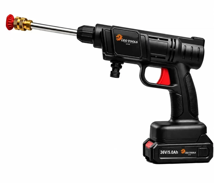Аккумуляторная мойка высокого давления LEO TOOLS 36V (2 аккумулятора 5Ah, 30 бар, бесщеточная) в чемодане - изображение 3