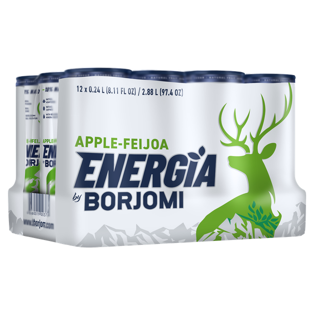 Упаковка напитка безалкогольного Borjomi Energia Сильногазированный Сокосодержащий со вкусом Яблока и Фейхоа 0.24 л х 12 шт (4860019003722) - изображение 6